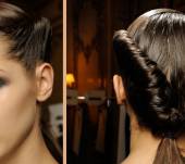 Focus sulla coda di cavallo attorcigliata